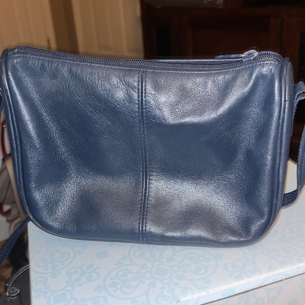 Vintage Etienne Aigner Navy Blue Leather Purse - Picture 2 of 4